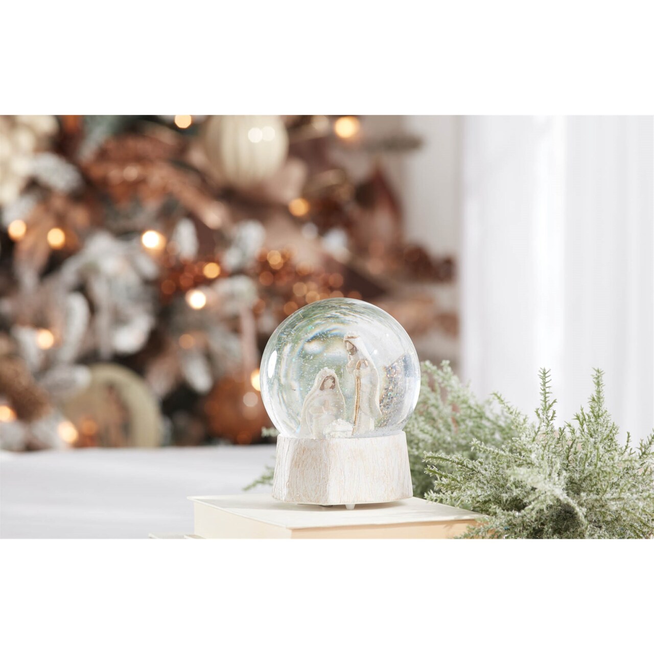 Melrose LED Lighted Musical Holy Family Christmas Snow Globe - 5.75"